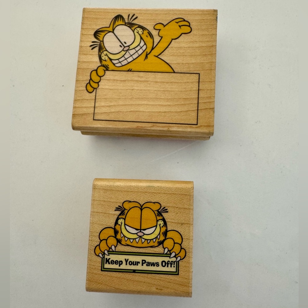 Garfield Wooden Rubber Stamps Set